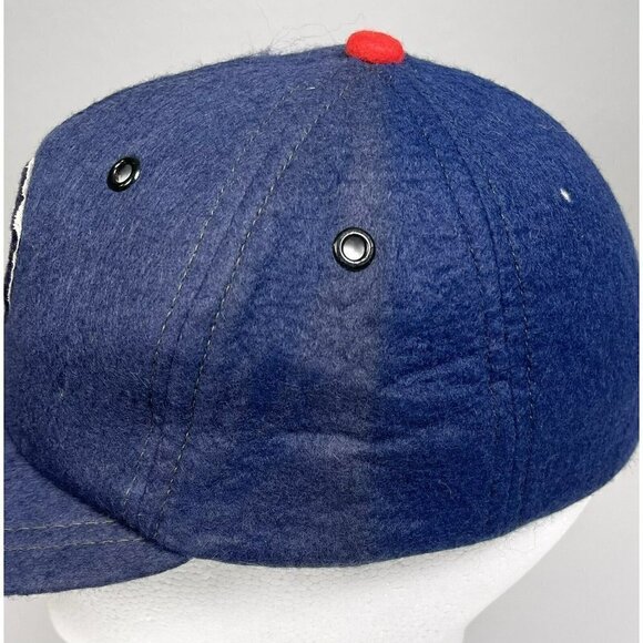 VTG 1950s MLB SMALL Navy Wool Blend Felt Minnesota Twins BASEBALL CAP USA Flaws - Picture 4 of 12